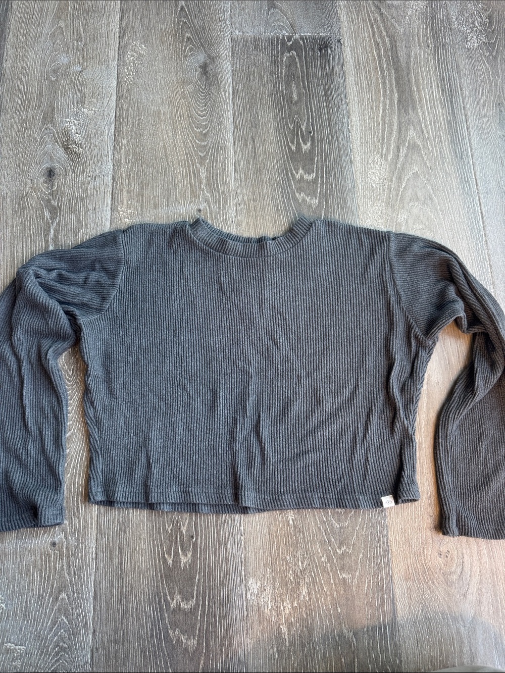 Rip Curl Women's Long Sleeve Ribbed Tee in Charcoal Gray